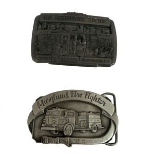 Maryland Fire Fighter Belt Buckle - Silver